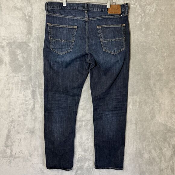 Lucky Brand Jeans 410 Athletic Slim 34x30 (Inseam 29) Whiskered Dark Wash - Picture 3 of 10